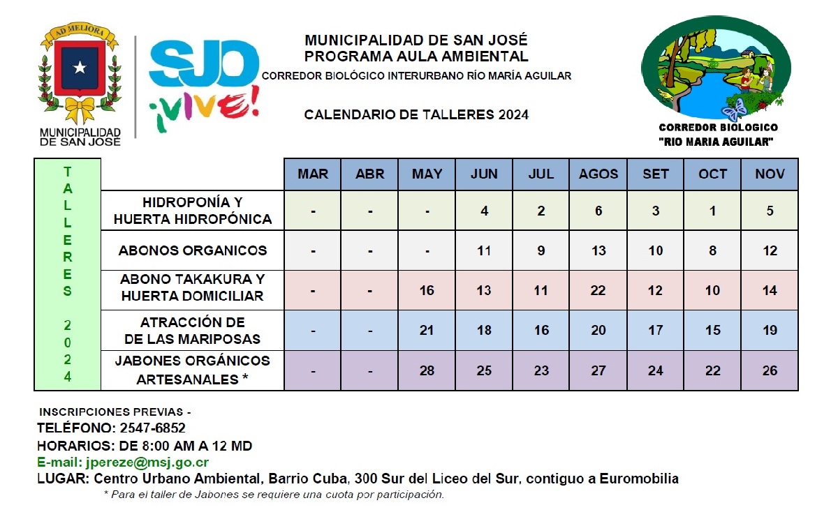 Calendario de talleres 2024